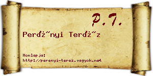 Perényi Teréz névjegykártya