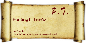 Perényi Teréz névjegykártya